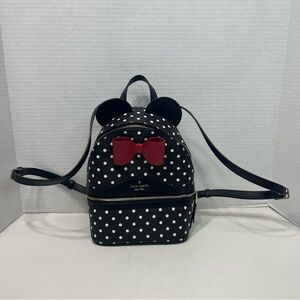 KATE SPADE Disney Minnie Mouse Mini backpack purse polka dot bow